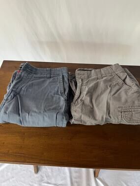 Iron Flex Men's Gray Shorts Size 32 Stretch Waistband Lot of 2 Pairs Casual